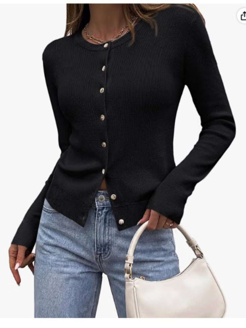 PRETTYGARDEN Fall Fitted Cardigan Sweaters for Women Button Down - NWT - M